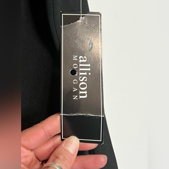 NWT Allison Morgan Elegant High Waist Black Wide-Leg Pants Flowy Feminine Office - Picture 5 of 8